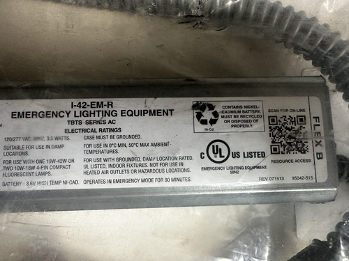 IOTA I-42-EM-R TBTS Emergency Ballast I42 CFL Fluorescent AC Backup New - Picture 10 of 11
