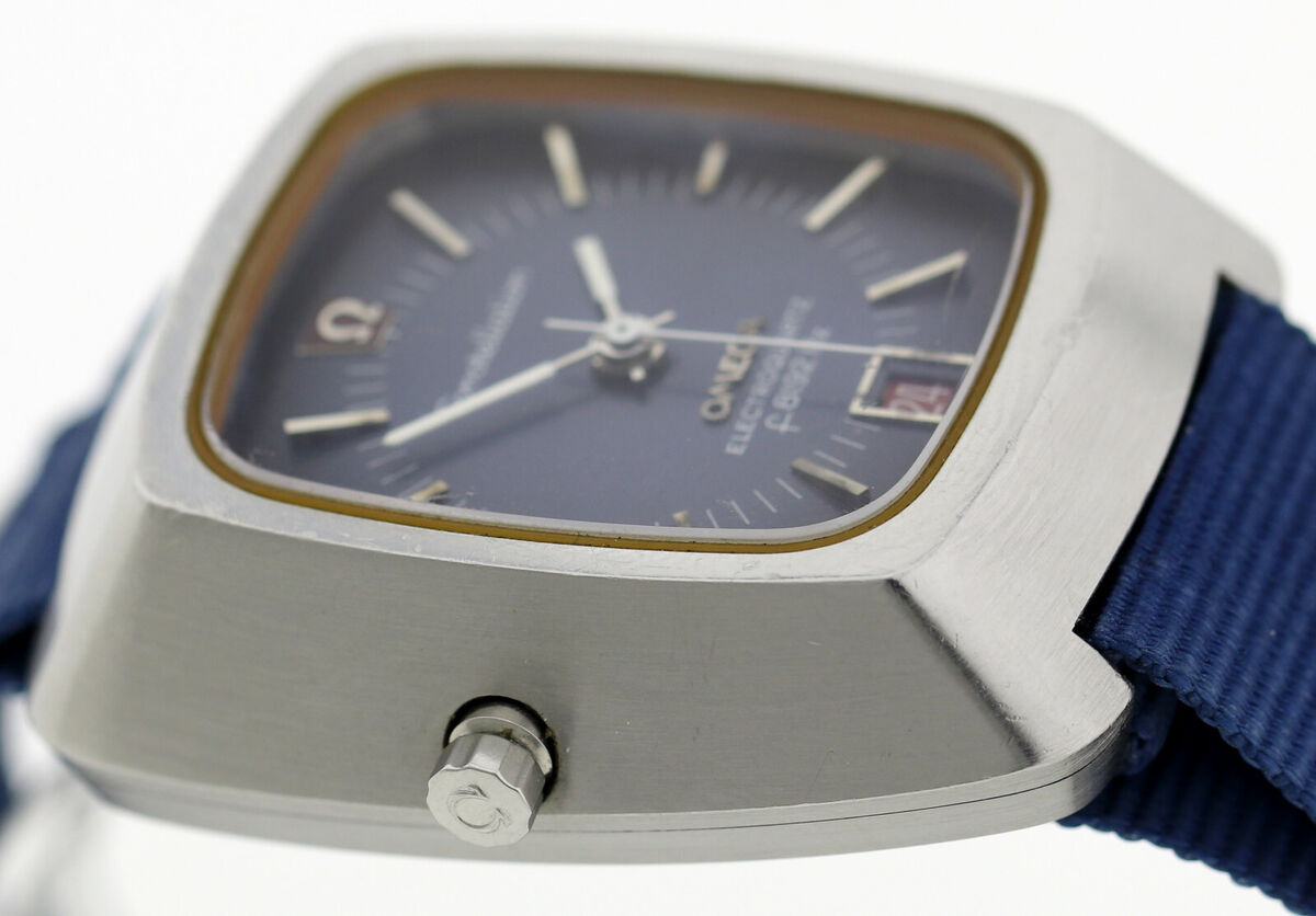 Rare Omega Constellation Electroquartz F8192 Hz blaue Vintageuhr