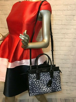 NWT KATE SPADE MEDIUM SATCHEL CAMERON LEATHER BAG IN BLACK