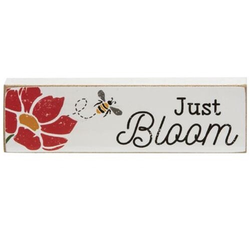Just Bloom,Let Love Grow, Hello Spring Mini Blocks Set of 3 Garden Decor - Afbeelding 4 van 5