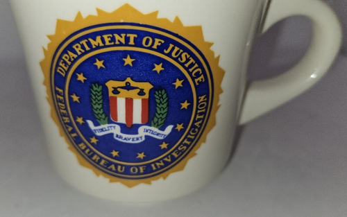 Tazza caffè vintage FBI Dipartimento di Giustizia Federal Bureau of Investigation CHRONO - Foto 8 di 13