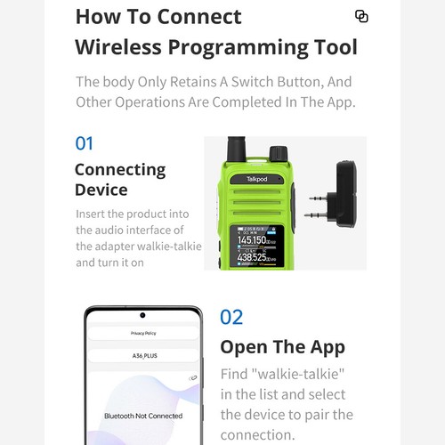 K-Port Wireless Bluetooth Programmer Adapter Parts For Baofeng Walkie Talkie - Zdjęcie 6 z 14