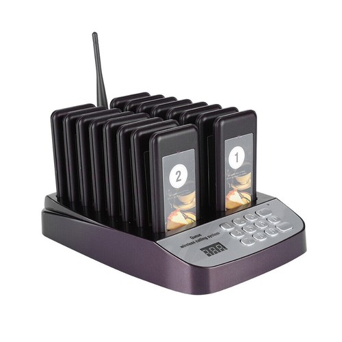 SU-66 1 to 16 Wireless Pager Waiting System Restaurant Queuing Calling System - Photo 2/12