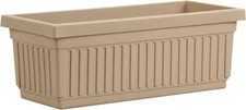 HC Companies Rectangle Flower Box Planter Sandstone Sable 29X6X8