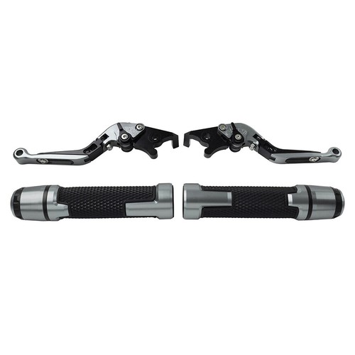 Grey Brake Clutch Levers Handlebar Grips Sets For Honda CB1100 CB1300 VFR1200/F - Picture 3 of 10