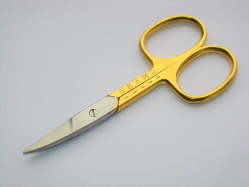 HOCHWERTIGE PRO EDELSTAHL GEBOGENE NAGELSCHERE mit GOLDGRIFF - Bild 2 von 4