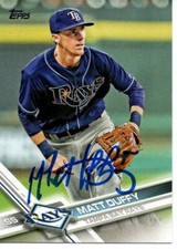 Matt Duffy Tampa Bay Rays 2017 Topps Autographed Signed Card