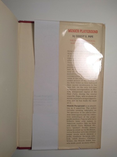 Munich Playground 1941 (First Edition, First Printing) Ernest R. Pope HCDJ - Picture 5 of 8