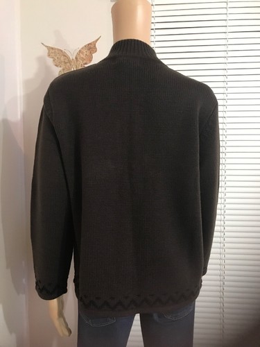 JENNIFER MOORE PETITES Women's Sweater Jacket Diamonds Brown Medium Long Sleeve - Picture 4 of 7