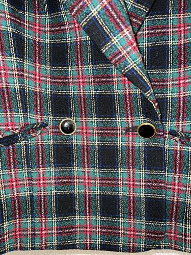 Vintage Pendleton Wool USA Size 8 Plaid Holiday Women Blazer (G) - Picture 2 of 12