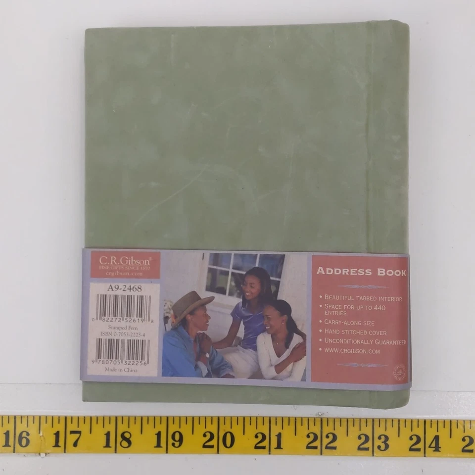 C.R. Gibson Heritage Address Book Green Embossed Hardcover Vintage - Image 2 of 3