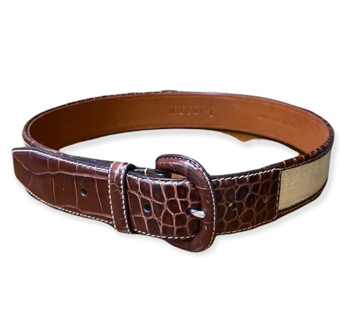 Lauren Ralph Lauren echt italienischer Leder Gürtel braun natur Krokoprägung M