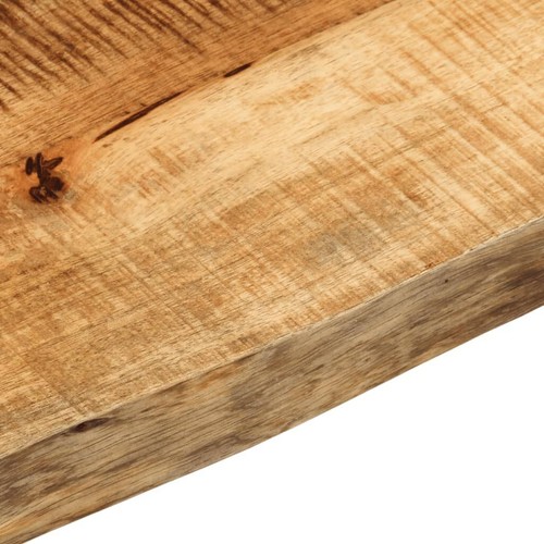 Tischplatte Mango Massivholz 160x30 cm mit natürlicher Baumkante rustikal - Bild 7 von 9