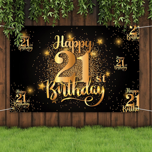Happy 21St Birthday Backdrop Banner Step and Repeat 21 Years Old Background Deco - Picture 5 of 12