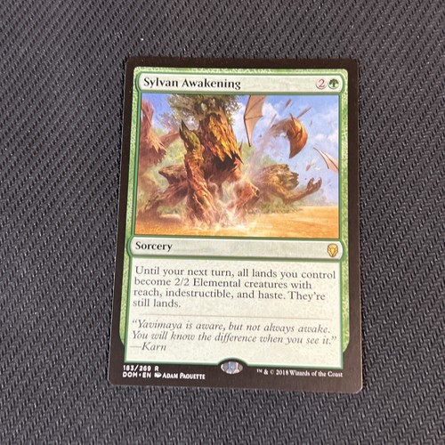 Sylvan Awakening Magic The Gathering Mtg Rare Dominaria Card - Picture 1 of 4