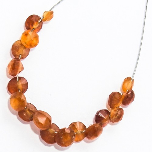 10.25 Cts Natural Carnelian Onion Beads Loose Gemstones (3x2mm to 4x3mm) - Picture 3 of 6