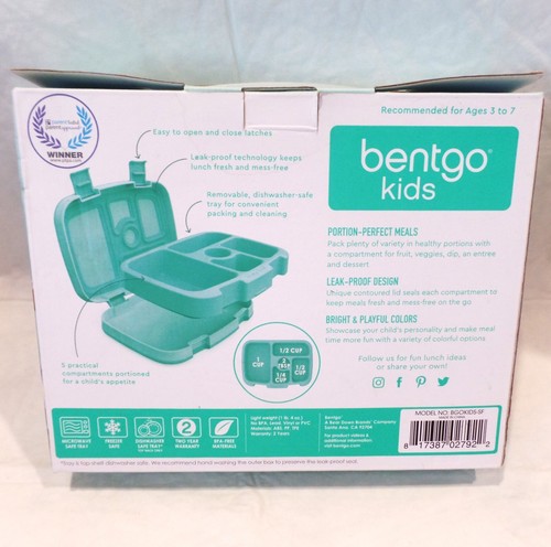 Bentgo Kids Robust & Auslaufsicher 5 Fächer Kinder Brotdose Dino Neu - Bild 3 von 3
