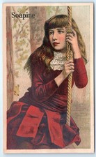 Advertising TRADE CARD Soapine Kendall Mfg Co Home Soap Providence RI Red Dress