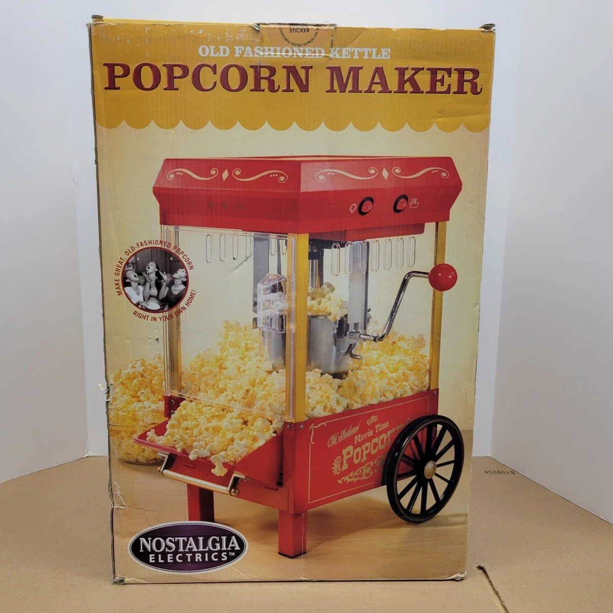 Nostalgia Electrics Old-Fashioned Kettle Popcorn Maker, Red