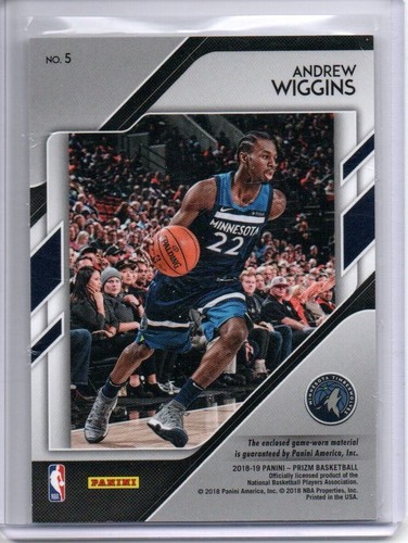 Andrew Wiggins 2018-19 Panini Prizm - Sensational Swatches #5 (MEM) - Picture 2 of 2