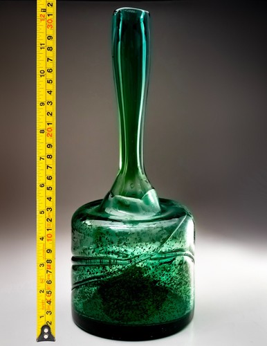 Jarrón bohemio de vidrio soplado Karola del diseñador C Caczew 31,5 cm de alto Polonia - Imagen 4 de 18