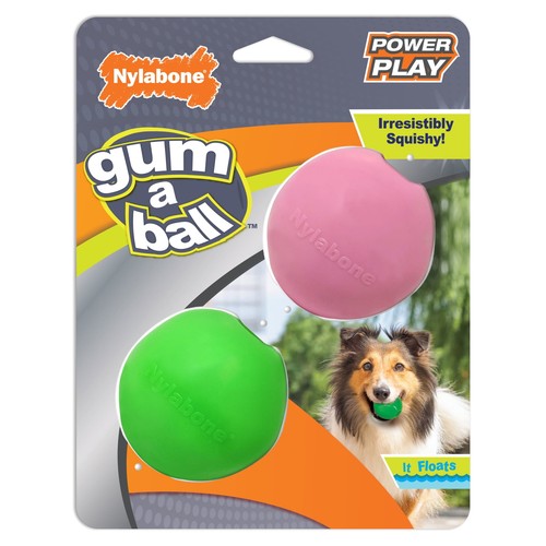Power Play Gum-A-Ball Spielzeug für Hunde alle Größen (2 Stück)