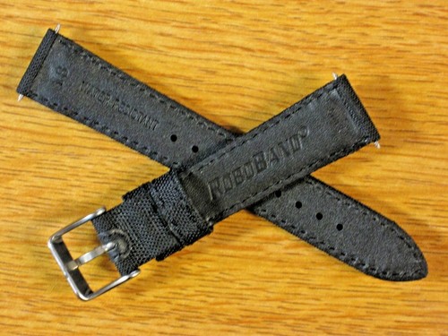 18 mm Band Strap Nylon Leder Sport schwarz Uhrenarmband - wasserdicht - Bild 6 von 6