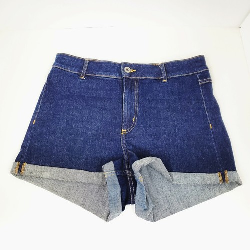 H&M Divided Womens Denim Blue Jean Shorts Cuffed Size 8 - Picture 1 of 7