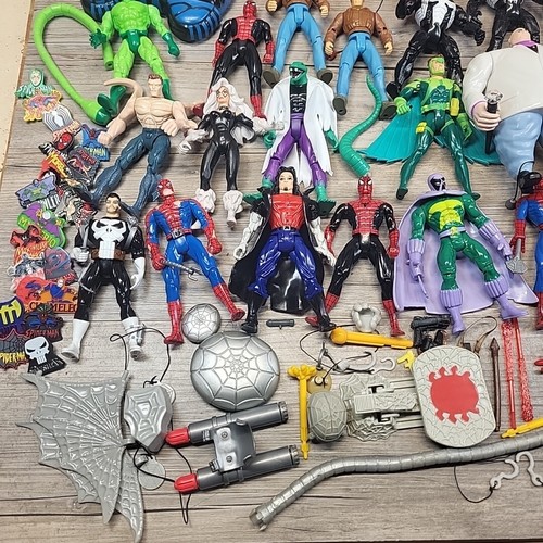 Vtg Spider Man Animated Series Action Figure Lot 40+ Toy Biz Accessories Cards - Picture 3 of 24