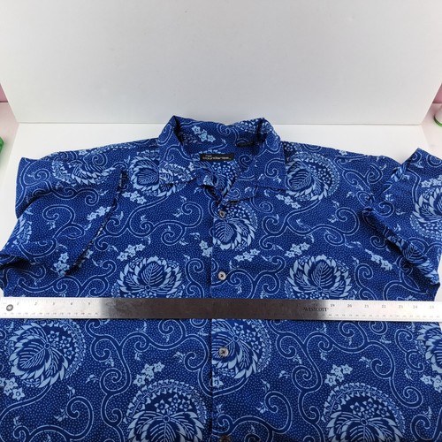 Vintage No Boundaries Shirt Mens Large Blue Button Up Short Sleeve Paisley Y2K - Picture 11 of 17