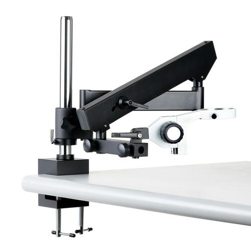 Amscope Articulating Stand w Post Clamp 76mm Focusing Rack for Stereo Microscope - Picture 3 of 8