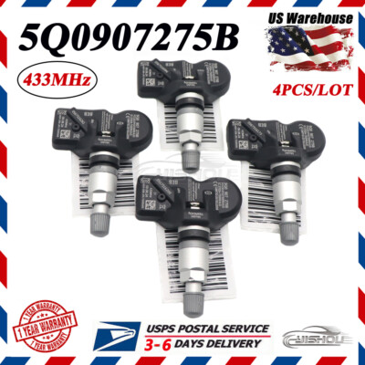 4Pcs TPMS Tire Pressure Monitoring Sensor For Porsche Audi VW 433Mhz 5Q0907275B