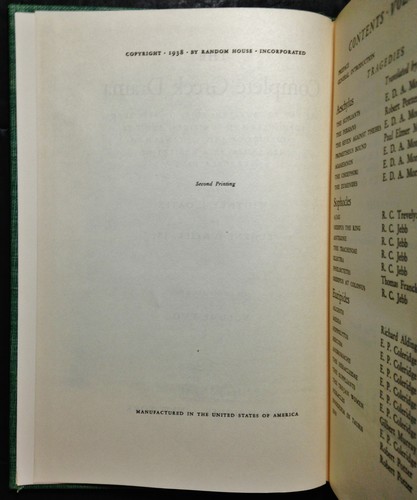 The Complete Greek Drama 2 Vol, Aeschylus, Sophocles and Euripides, Aristophanes - Imagen 9 de 12