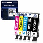 5 pack Ink Cartridges Pgi280 Cli281Xxl for Canon Pixma Tr8620 Ts6320 Ts6120