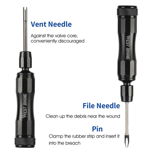 Kit strumenti riparazione pneumatici tubeless bicicletta WEST BIKING sigillante foratura pneumatici bicicletta - Foto 5 di 13