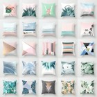 Nordic Pink Geometric Green Blue Cushion Covers Modern Beach Tropical Plants