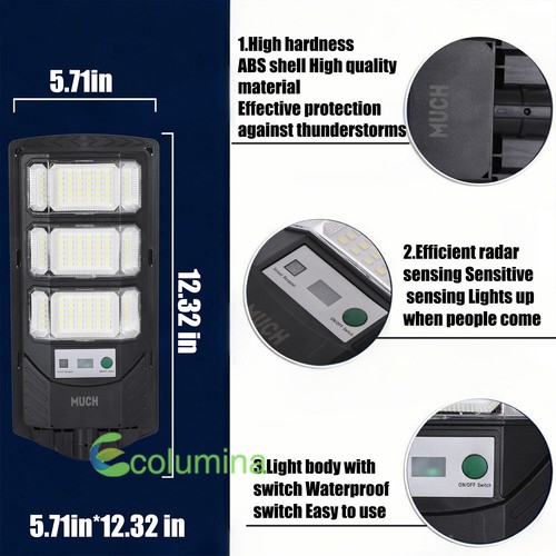 10000W Commercial Solar Street Light Dusk to Dawn Lamp For Parking Lot Road Yard - Picture 63 of 64