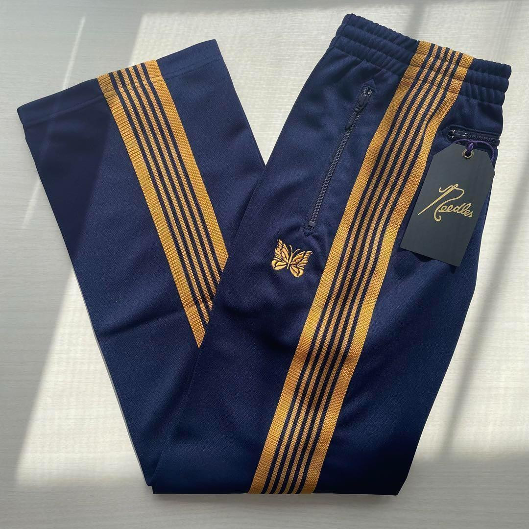 NEEDLES Track Pants Straight Navy x Orange lines MR444 Size