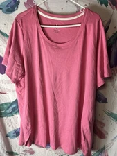 “As Is" Isaac Mizrahi Live! Essentials Pima Cotton Tunic with Tulip Hem Size 3XL