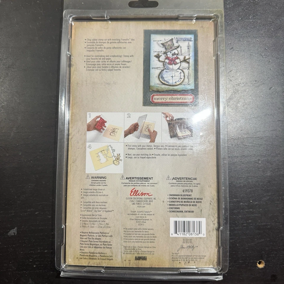 Sizzix Framelits Holtz Merry Christmas Dies & Stamps 659378 2015 NEW - Image 3 of 4