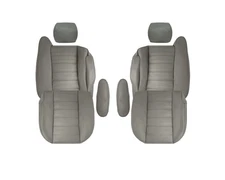 Full Front Gray LEATHER Seat Covers For Hummer SUV 2003 2004 2005 2006 2007