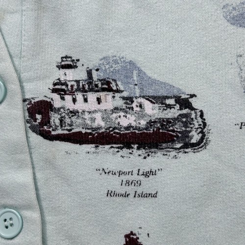 Vintage Women's Cardigan State Light Houses Graphic Sweatshirt Size XXL - Picture 3 of 8