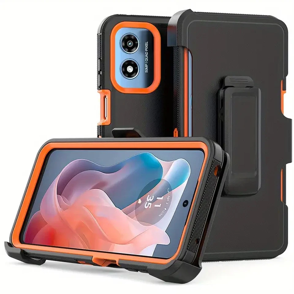 For Moto G Play 2024 Case Phone Cover Shockproof Fit Otterbox Belt+ Screen Glass - Image 4 of 4
