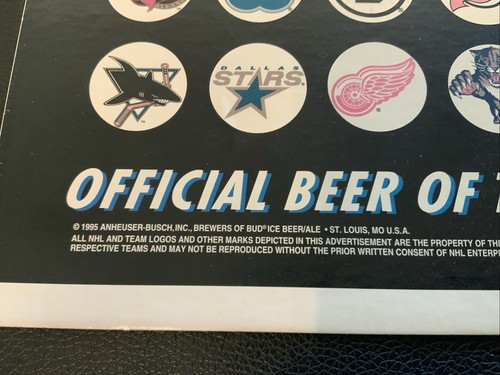 1995 BUD ICE NHL LOGOS KARTON DISPLAY POSTER #1000 - Bild 2 von 13