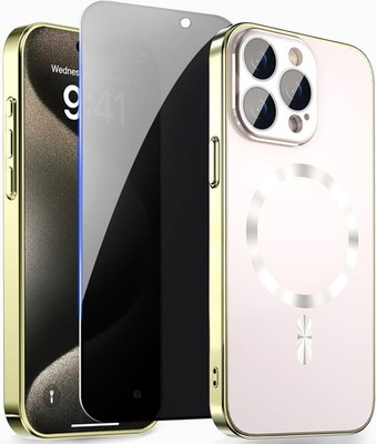 Magnetic Case & Privacy Screen Protector for iPhone 15 Pro Max Full Camera Cover