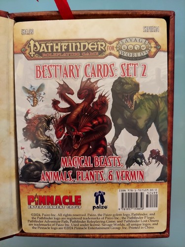 Pathfinder Savage Worlds Bestiary Cards--Sets 1-5, PLUS 5 Pathfinder Card Boxes! - Picture 3 of 11