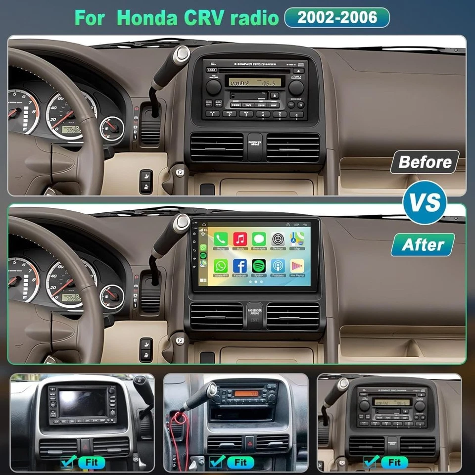 2+64GB Carplay Car Stereo Radio For Honda CR-V CRV 2002-2006 WIFI GPS Android 15 - Image 2 of 4
