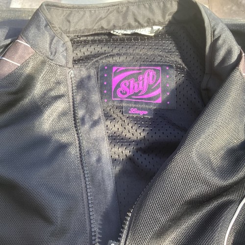SHIFT schwarze Motorradjacke Damen Medium Schulter Ellenbogenschützer - Bild 6 von 15