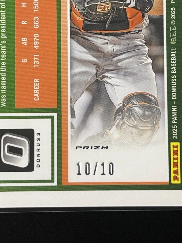 Buster Posey 2025 Donruss OPTIC GOLD PRIZM #10/10 SP San Francisco Giants Lote 8 Foto 3 de 4