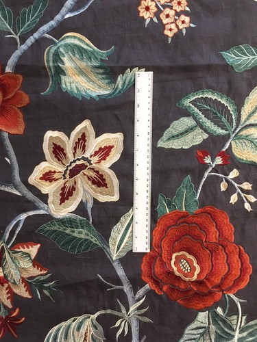 98cm x 127cm ZOFFANY "Anjolie De Novo" Embroidered Linen fabric Persian - Picture 4 of 14